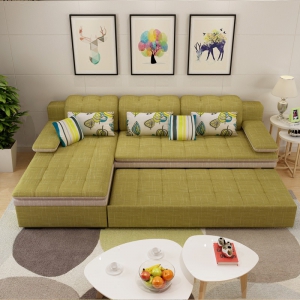 预售-储物沙发床收纳小户型沙发两用多功能可折叠客厅组合转角布艺沙发