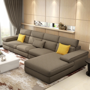 预售-布艺沙发组合简约现代大小户型转角贵妃可拆洗客厅