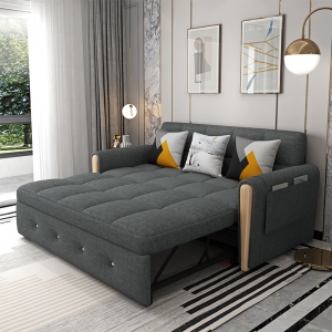 预售-北欧布艺沙发床可折叠客厅小户型单双三人多功能坐卧两用沙发床