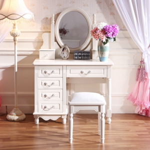 预售-韩式小户型妆台 板式梳妆台凳组合 时尚主卧1米化妆柜