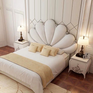 【A.SG】创意设计法式宫廷床新古典奢华卧室婚床实木雕花双人床新款布艺床