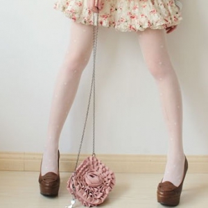 Stylish Sweet Princess Thigh High Heart Lace Pattern Pantyhose Stocking