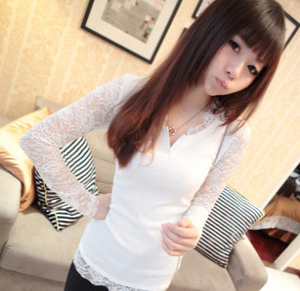 Long Sleeves Lace Blouse