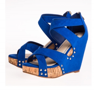  Blue Wedge Heels