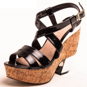Special offer-Defective Strappy Platform Chunky Heels