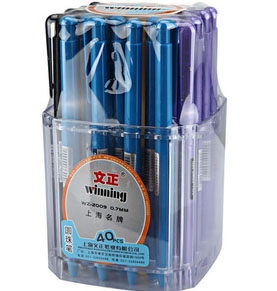 40pcs WZ2009/ 0.7mm Blue Ink Ball Point Pen