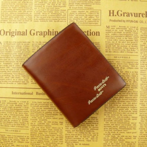Casual short vertical wallet (Brown)