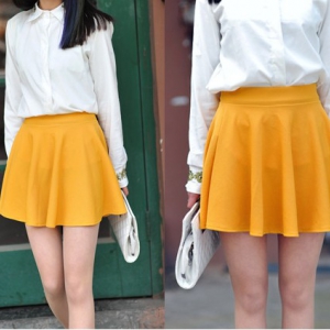 K109 Candy Coloured flare skirt