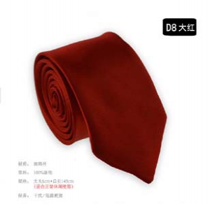 Fashion solid colour narrow tie D8