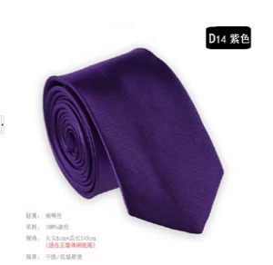 Fashion solid colour narrow tie D14