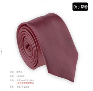Fashion solid colour narrow tie D10