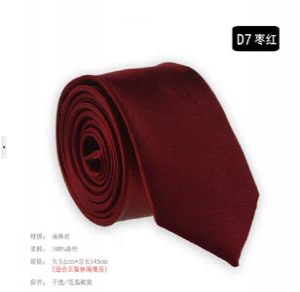 Fashion solid colour narrow tie D7