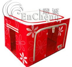 55L Durable Large Foldable Storage Box With Floral Prints, See Through Panel