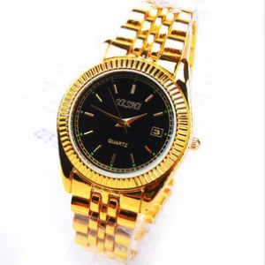 160108 Gold steel watch