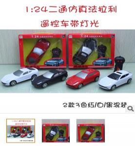 1:24 Two-way remote control car with light simulation Ferrari (2 designs and 3-colours)