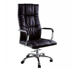 Leather swivel chair with armrest