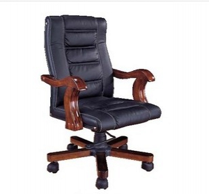 Genuine leather swivel chair
