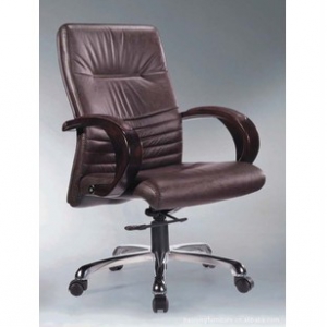 Leather office chair with PU leather armrest