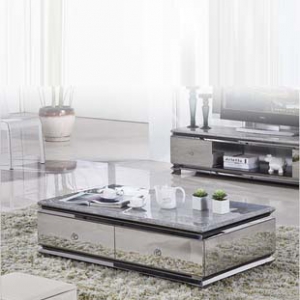 Stainless steel marble coffee table