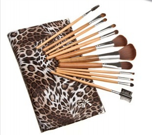 12pc makeup nylon brushes with printed pouch
