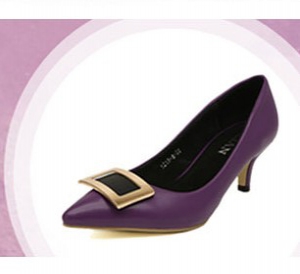 Genuine leather pointed  heels