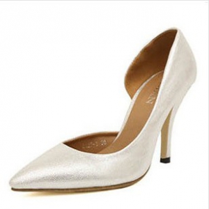 Silver pointed heels