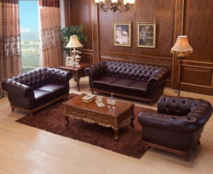 Genuine leather sofa set