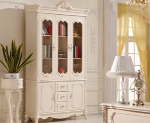 Ivory 3 door bookcase