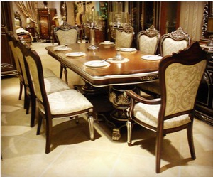 2.4M dining table & 8 chairs 