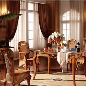 cane table-and-cair suit/hotel table and char/household table and chairs/six-piece suit 