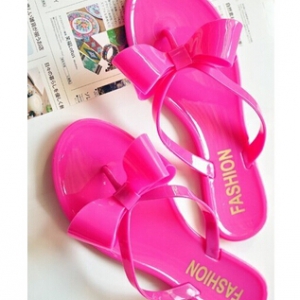 Jelly sandals with sweet bow