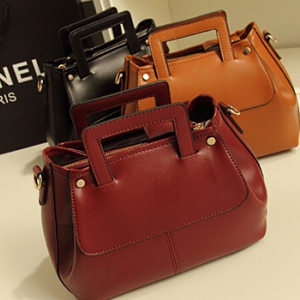 Classic simple design PU leather handbag