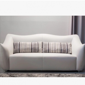 白色皮艺沙发 波浪形沙发 客厅卧室三人沙发