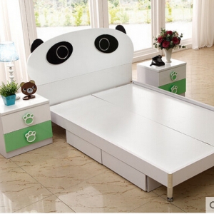 熊猫床配2张床头柜  1.2*1.9米