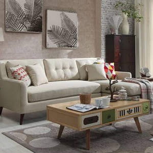 Fabric sofa & chaise longue