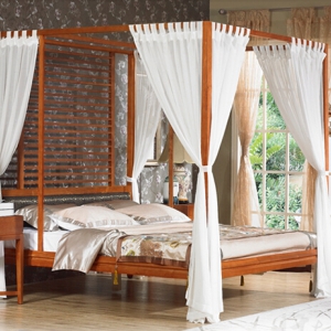 Preorder-Double bed frame with curtain 1.8*2m(includ 2 bedside tables)
