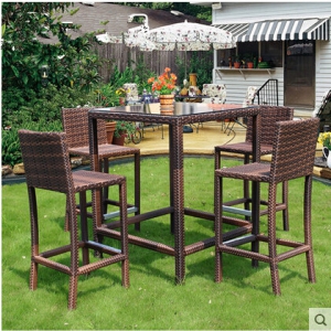 Outdoor, table & four chairs （Free glass  top  ）