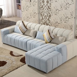 Fabric three-seat sofa & Chaise longue