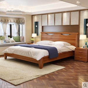 预售-橡木床 实木双人床