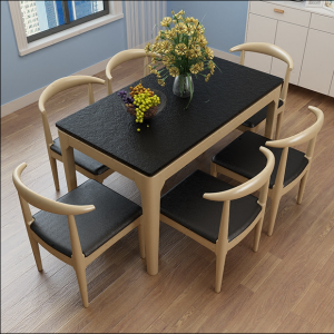 预售-北欧风格全实木餐桌+4椅子