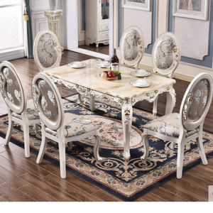 预售 -欧式餐长方形大理石饭桌+4椅子