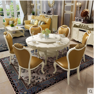 预售-​美式圆形饭桌+6椅子