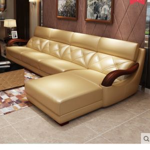 Preorder-Leather  three-seat sofa+chaise longue
