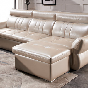 preorder- Leather three-seat sofa+foot stool