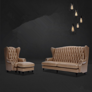 preorder- Leather two-seat sofa+ armchair+foot stool