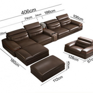 Preorder-Leather three seat sofa +armchair +chaise longue 