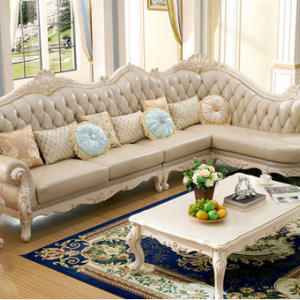 Preorder-Leather three-seat sofa+chaise longue
