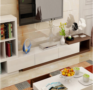 预售-现代创意烤漆电视柜+书柜