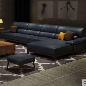 Preorder-Leather three-seat sofa+chaise lounge