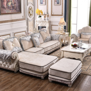 Preorder-Fabric three-seat sofa +armchair+ chaise longue+foot stool